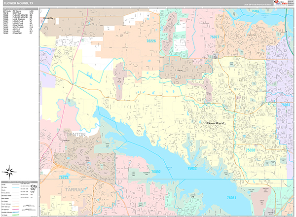 Flower Mound Wall Map